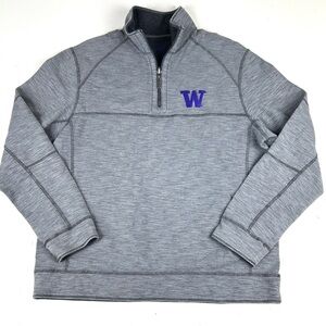 Tommy Bahama Huskies University of Washington Mens Small 1/4 Zip Pullover Gray